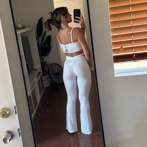 White matching 2 piece set | cut out corset tank and matching pants | super sexy - Picture 3 of 3